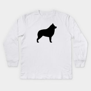 Schipperke Silhouette Kids Long Sleeve T-Shirt